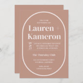 Einladung zur Minimalistischen Oval Frame Hochzeit (Vorne/Hinten)