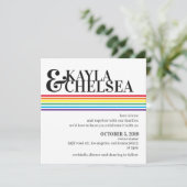 Einladung zur Minimalistischen Rainbow-Hochzeit (Stehend Vorderseite)