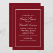 Einladung zur Minimalistischen Red Baby Dusche (Vorne/Hinten)