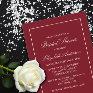 Einladung zur Minimalistischen Red Bridal Dusche
