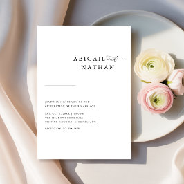 Einladung zur Minimalistischen Schwarz-Weiß-Hochze