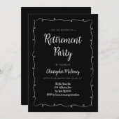 Einladung zur Minimalistischen Schwarz-Weiß-Pensio (Vorne/Hinten)