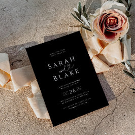 Einladung zur Minimalistischen Schwarz-weißen Herz