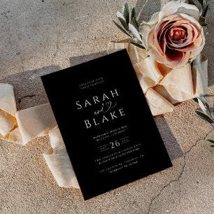 Einladung zur Minimalistischen Schwarz-weißen Herz