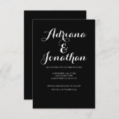 Einladung zur Minimalistischen Schwarzen Hochzeit (Vorne/Hinten)