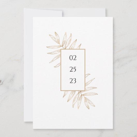 Einladung zur Minimalistischen Tropenhochzeit (Rückseite)