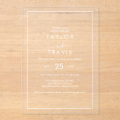 Einladung zur Minimalistischen weißen Akryleihe (Vorderseite)