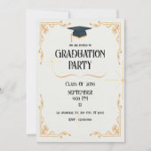 Einladung zur Minimalistischen White Graduation Pa (Vorderseite)