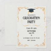 Einladung zur Minimalistischen White Graduation Pa (Vorne/Hinten)