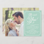 Einladung zur "Mint & White Whimsical Engagement P (Vorne/Hinten)