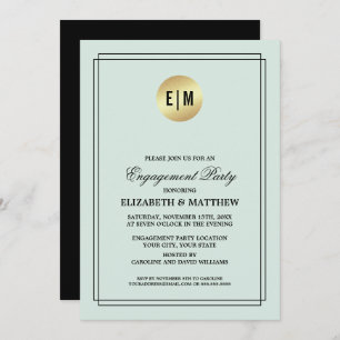 Einladung zur Minze-, Schwarz-, Gold-Foil-Engageme