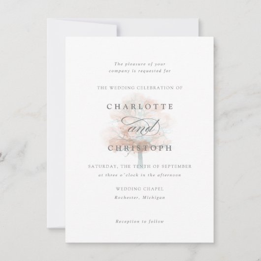 Einladung zur Misty tree-Hochzeit (Vorderseite)