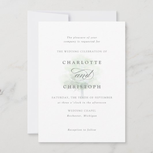 Einladung zur Misty tree-Hochzeit (Vorderseite)