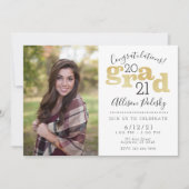 Einladung zur modernen Black Gold Graduate Class 2 (Vorderseite)