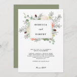 Einladung zur modernen botanischen Begegnung<br><div class="desc">Eine wunderschöne moderne botanische Design-Engagement-Party mit weißem Hintergrund und koordinierend sage-grün Rückseite. Feine Pfirsichfarben, Bordeaux, Elfenbein mit grünen Akzenten machen das Hotel zu einem modernen und frischen Design. Einfach die Informationen mit Ihren eigenen Daten zu personalisieren, um eine berufliche und kundenspezifische Oberfläche zu erhalten. Viele passende Artikel in dieser frischen...</div>