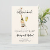 Einladung zur Modernen Champagner-Engagement (Stehend Vorderseite)