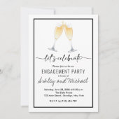 Einladung zur Modernen Champagner-Engagement (Vorderseite)