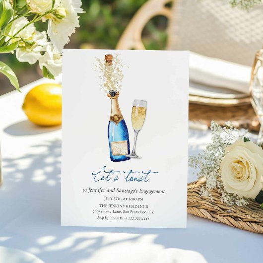 Einladung zur Modernen Champagner-Engagement