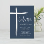 Einladung zur modernen Cross Boys-Bestätigung (Stehend Vorderseite)