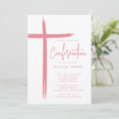 Einladung zur modernen Cross Girls-Bestätigung (Stehend Vorderseite)