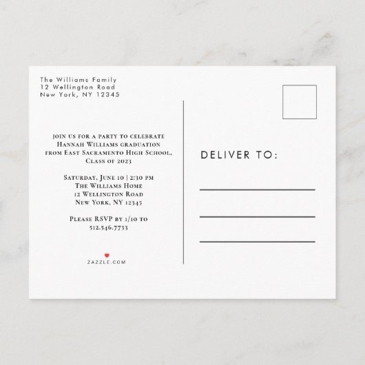 Einladung zur modernen Fotocollage (Rückseite)