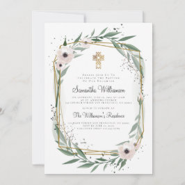 Einladung zur modernen geometrischen Blumenkreuzun