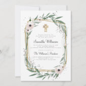 Einladung zur modernen geometrischen Blumenkreuzun (Vorderseite)