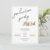 Einladung zur modernen minimalistischen Graduierun (Stehend Vorderseite)