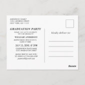 Einladung zur Modernen Partei für die Graduierung  Postkarte (Rückseite)