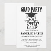 Einladung zur modernen Schwarz-Weiß-Abschlussfeier (Vorne/Hinten)