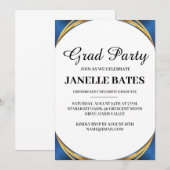 Einladung zur modernen Schwarz-Weiß-Abschlussfeier (Vorne/Hinten)