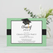 Einladung zur Modernen Stripe Grad Graduation Part (Stehend Vorderseite)