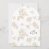 Einladung zur modernen White Black Gold Arch Hochz (Rückseite)