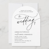 Einladung zur modernen White Black Gold Arch Hochz (Vorderseite)