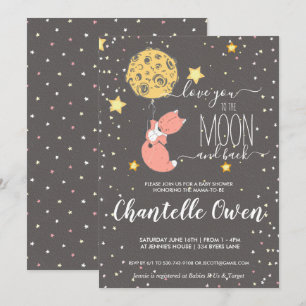 Einladung zur Mond Baby Dusche