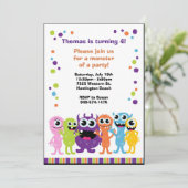 Einladung zur Monster Geburtstagspartei (Stehend Vorderseite)