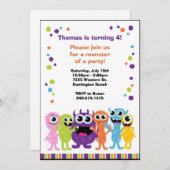 Einladung zur Monster Geburtstagspartei (Vorne/Hinten)