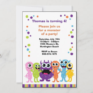 Einladung zur Monster Geburtstagspartei
