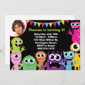 Einladung zur Monster Geburtstagspartei (Vorne/Hinten)