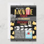 Einladung zur Movie Night Birthday Party (Vorderseite)
