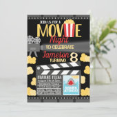 Einladung zur Movie Night Birthday Party (Stehend Vorderseite)
