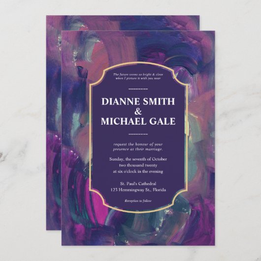 Einladung zur muffen Acrylmalerei (Vorne/Hinten)