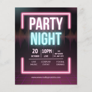 Einladung zur Musikparty, Flyer für die Party Nach