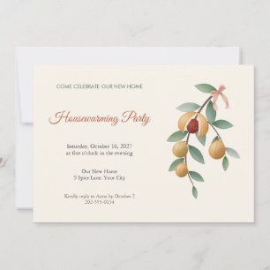 Einladung zur Muskatnuss-Zweig-Housewarming-Party