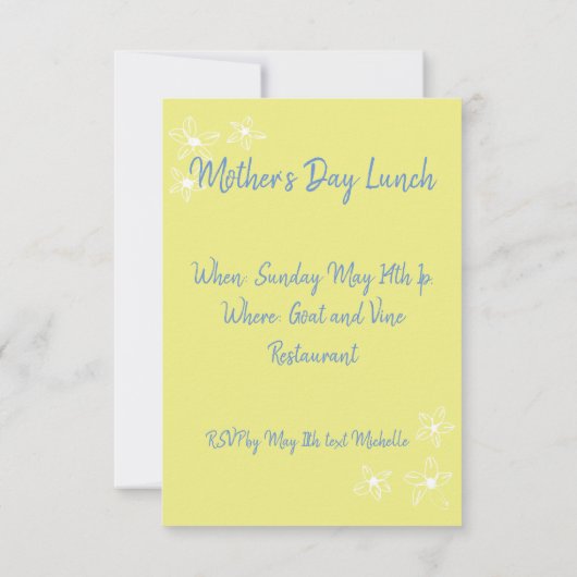 Einladung zur Mutter (Rückseite)