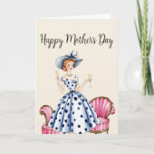 Einladung zur Mutter - Dame mit zwei Champagnern (Vorderseite)