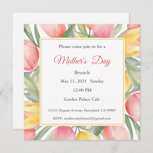 Einladung zur Mutter, Mittagessen am Muttertag (Vorne/Hinten)