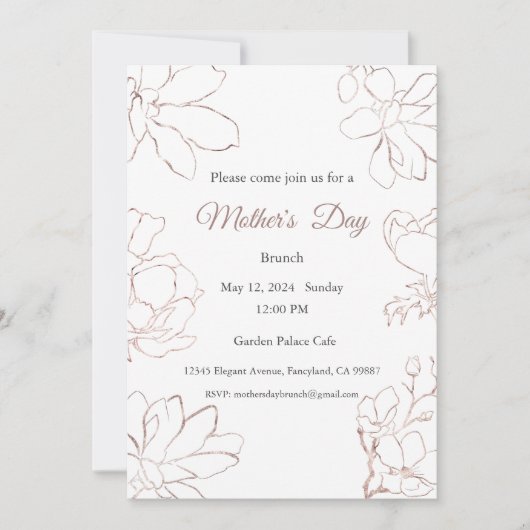 Einladung zur Mutter, Mittagessen am Muttertag (Vorderseite)