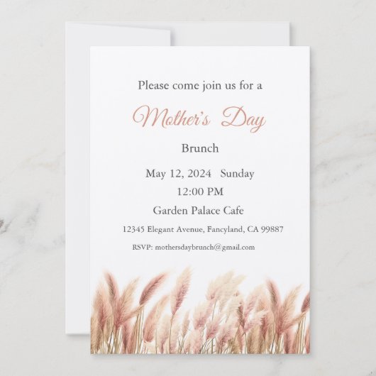 Einladung zur Mutter, Mittagessen am Muttertag (Vorderseite)