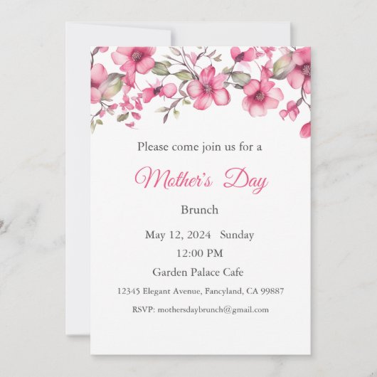 Einladung zur Mutter, Mittagessen am Muttertag (Vorderseite)